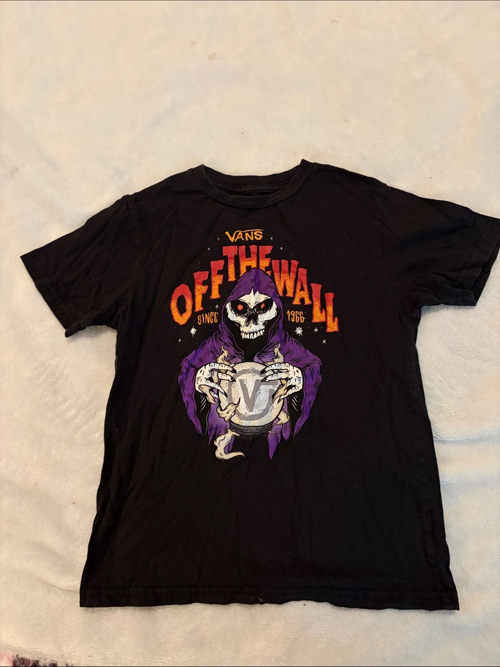 Vans Black Short-Sleeve 'Off The Wall' Skull & Crystal Ball Tee